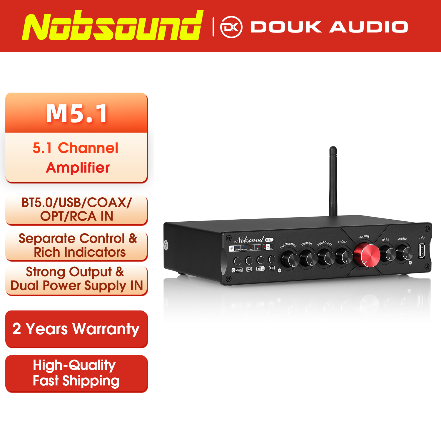 Home Cinema Samsung 5.1 - Nobsound-Bluetooth 5.1デジタルレシーバー,同軸/光学チャンネル,電源,サブウーファーアンプ