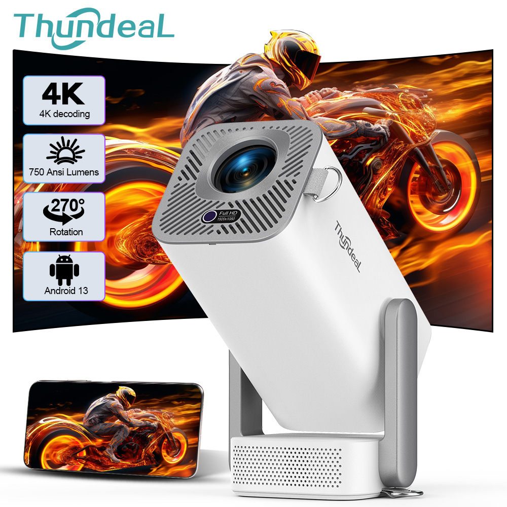 Video Home Cinema - ThundeaL 4K Android フルHDプロジェクター TD80Pro ミニビームプロジェクター