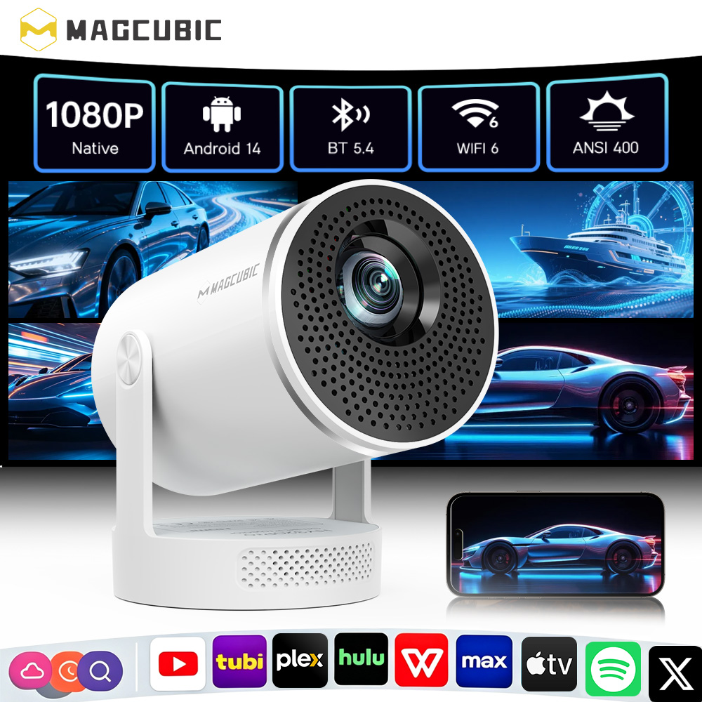 Video Home Cinema - Magcubic Android 14 ネイティブ1080P 8Kプロジェクター マニュアルフォーカス