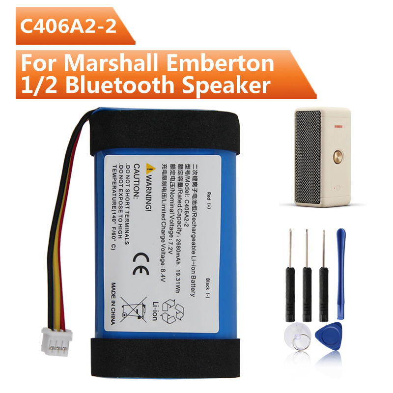 Home Cinema Marshall - 新しい交換用バッテリー C406A2-2 マーシャル エンバートン 1/2 用