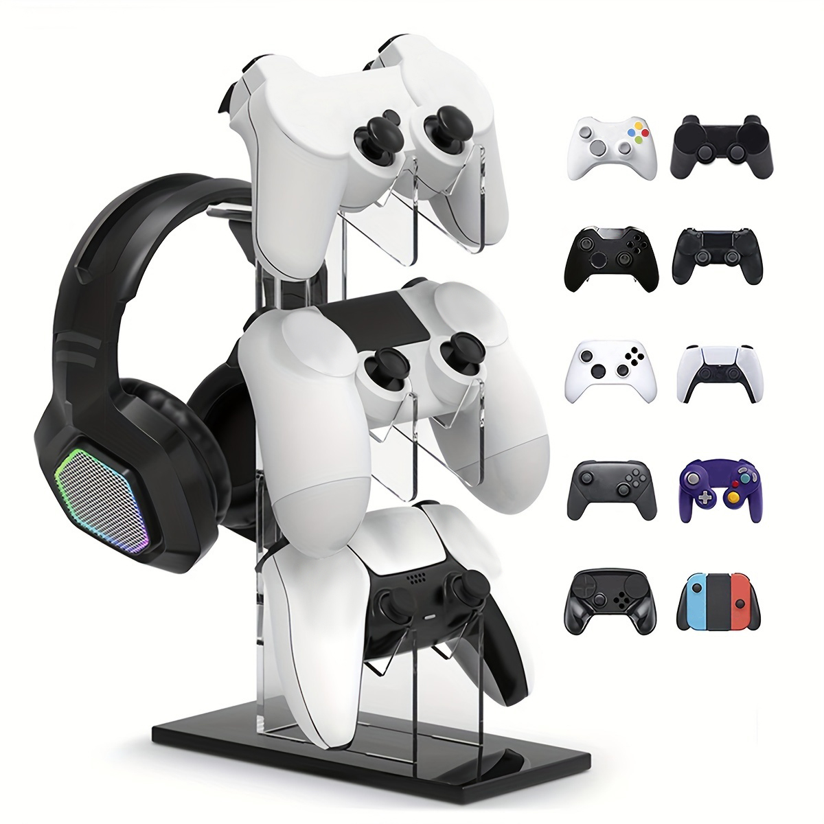 Home Cinema Bluetooth Sony - ユニバーサル 3 層コントローラーホルダーとヘッドフォンホルダーゲームアクセサリー PS5 PS4 収納ホルダー黒、白、透明