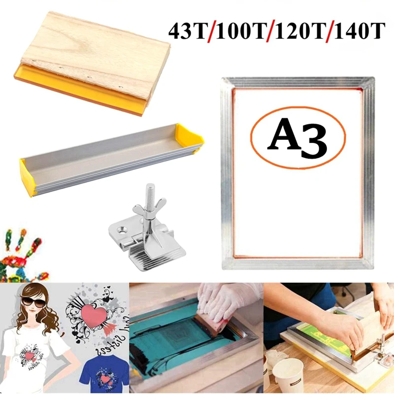 Home Cinema Kit - A3アルミフレーム,ヒンジクランプ,エマルジョンコータースキージ,シルクスクリーン印刷キット,ツールパーツ
