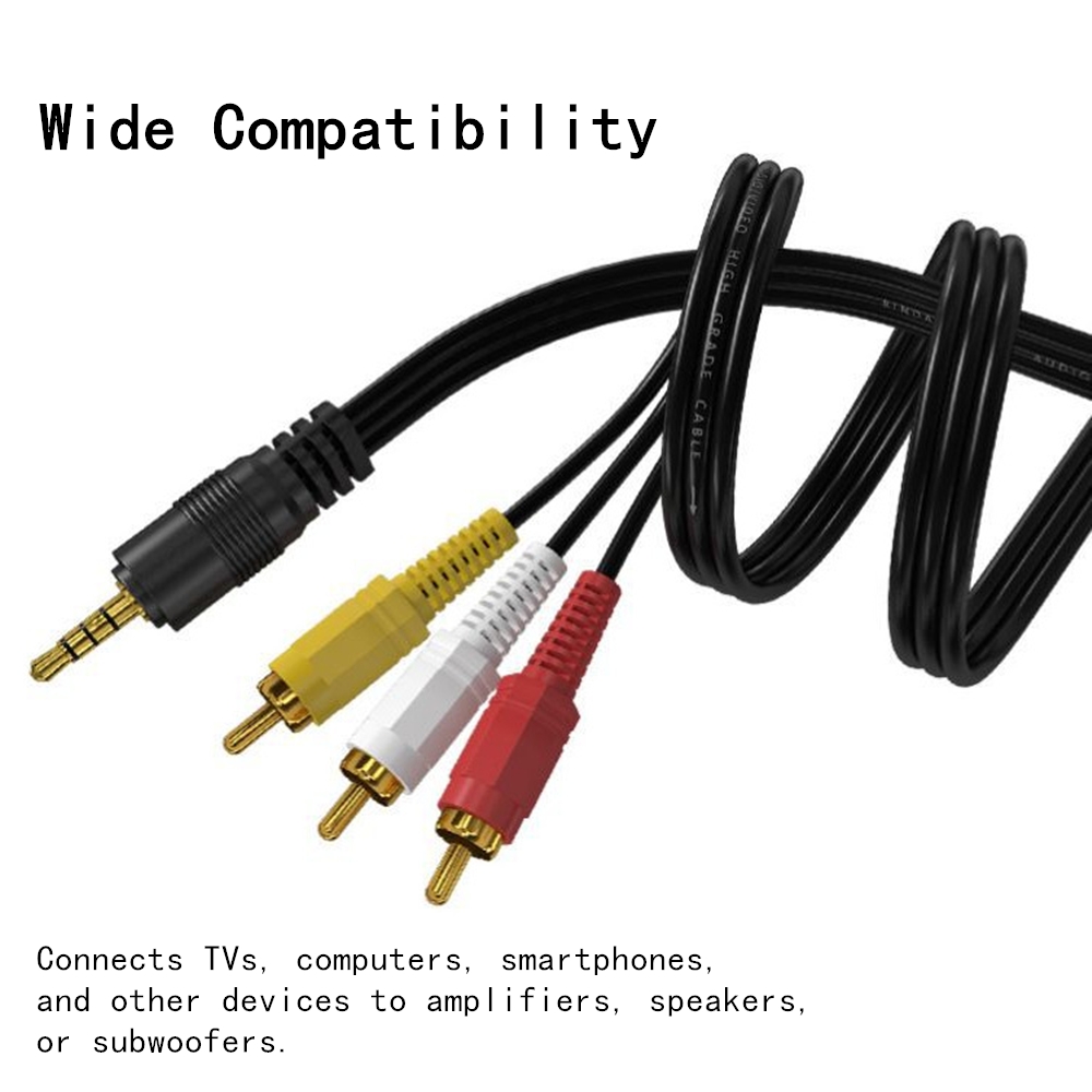 Klipsch Home Cinema - 3.5 ミリメートルに 3 RCA オーディオビデオケーブル金メッキ AV
