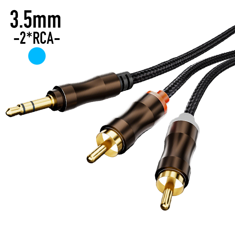 Klipsch Home Cinema - RCA-3.5mmジャックAUXオーディオケーブルHiFiステレオ3.5mm-2RCAスプリッターケーブル、ホームシアター、テレビ、PC、アンプ、DVD、スピーカー用