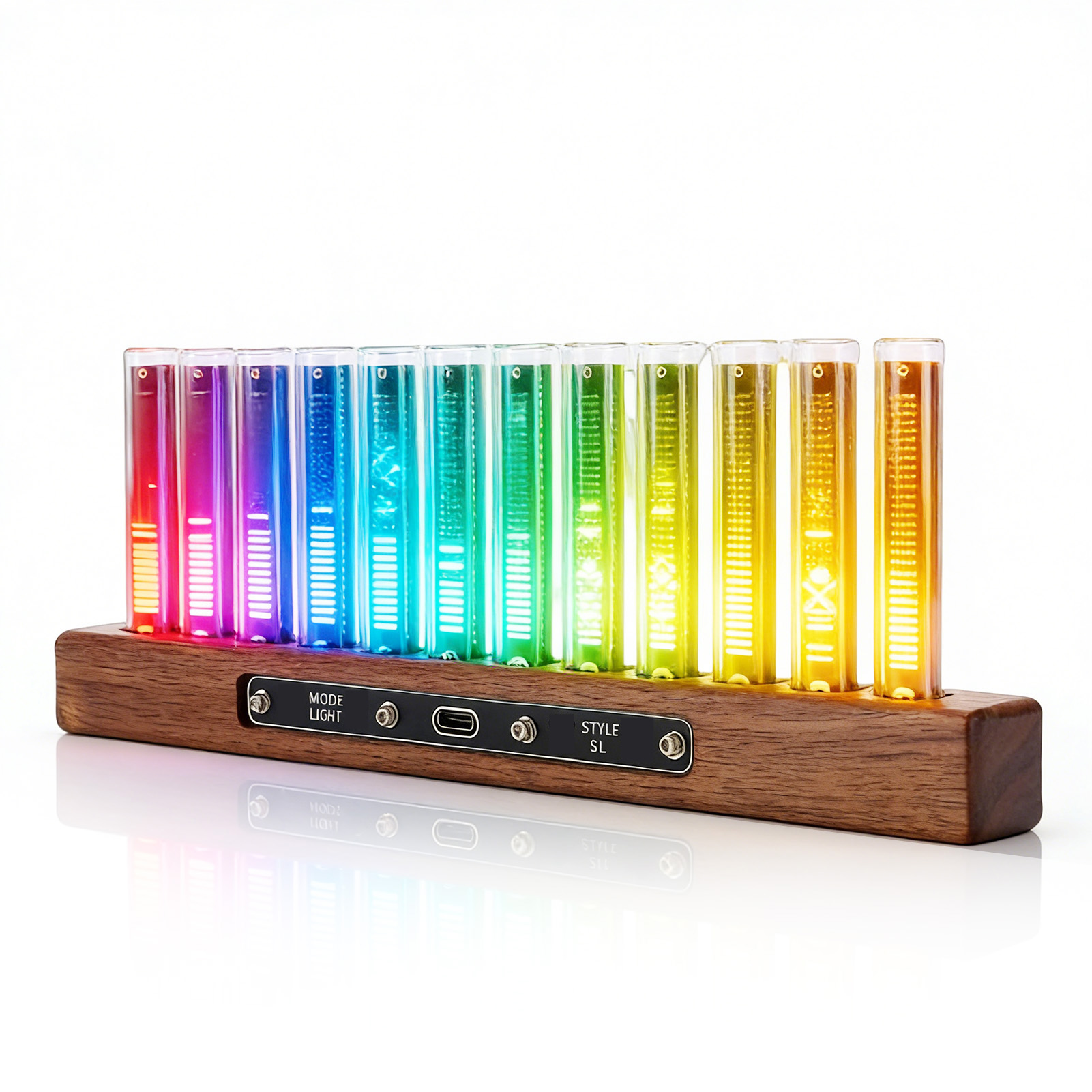 Home Cinema Kit - LED音楽スペクトラムディスプレイホームオーディオアナライザー高感度音楽リズムライトバー（12個のライトチューブ付き、色調整可能）