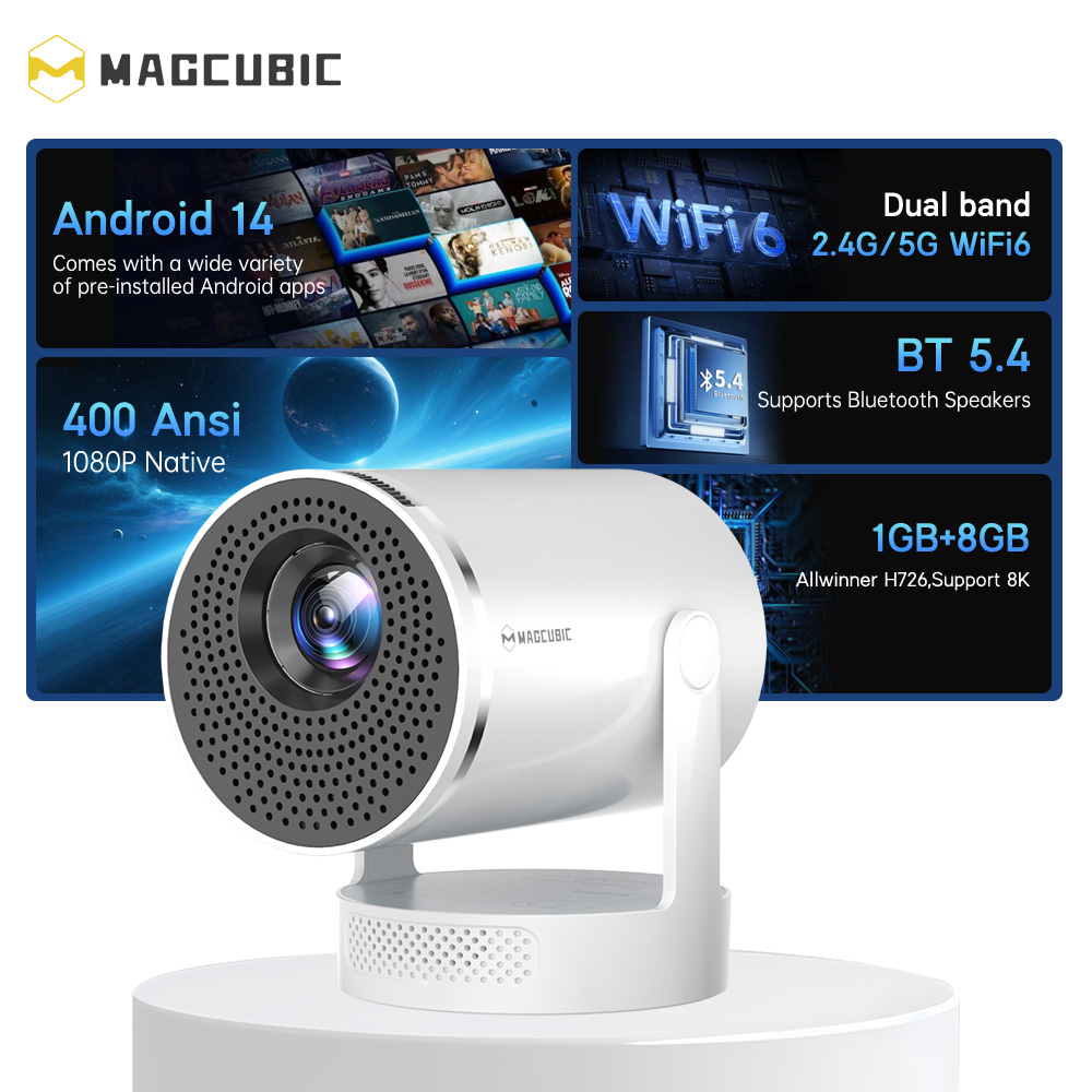 Magcubic Android 14 ネイティブ1080P - Video Home Cinema のレビューと価格