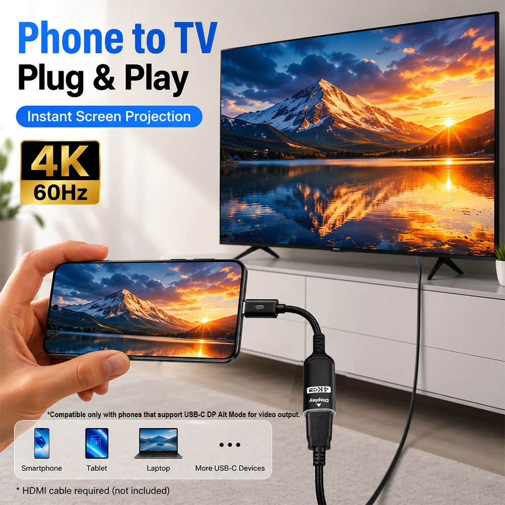 USB C - HDMIアダプター 4K@60Hz プラグア - Home Cinema Usb のレビューと価格