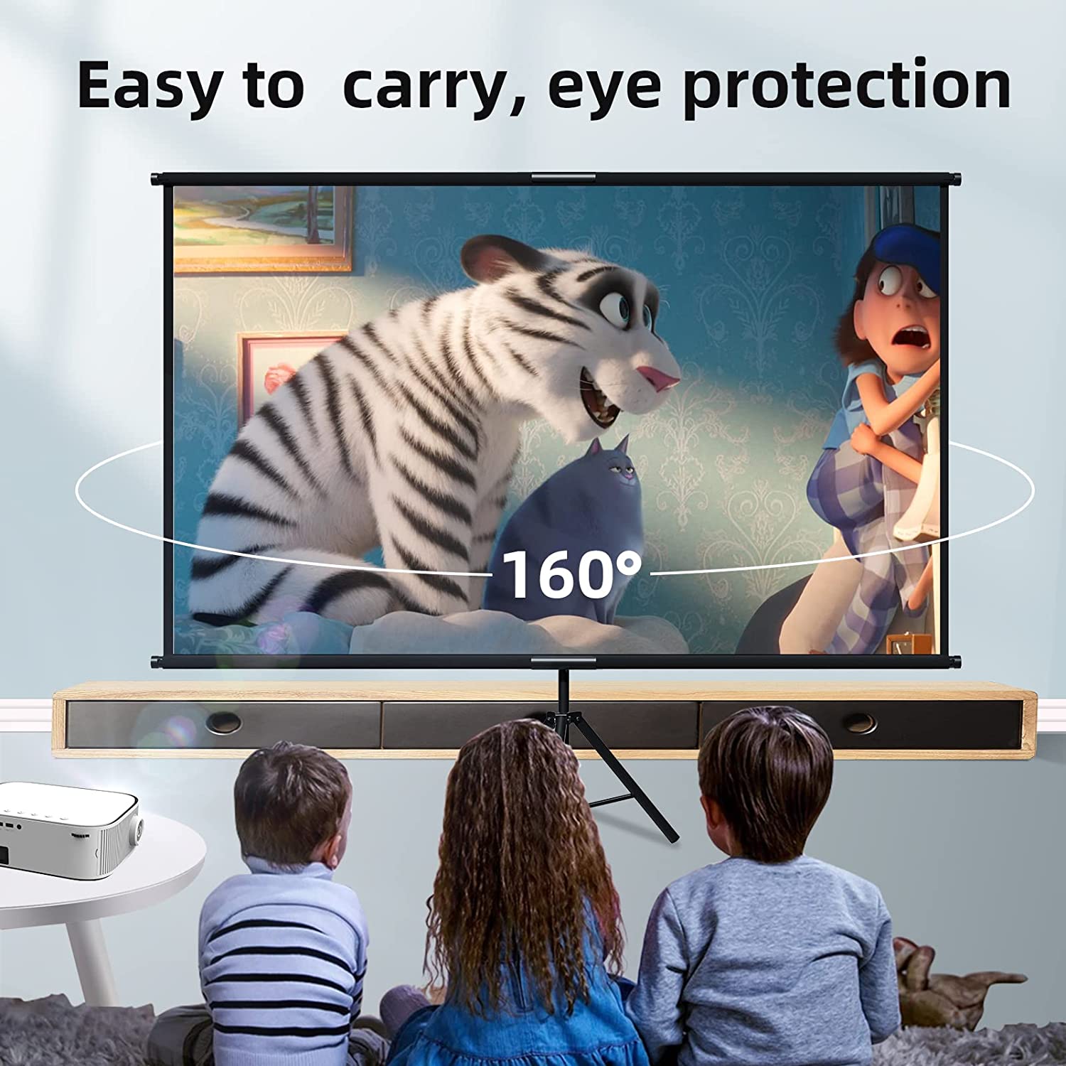 VEIDADZ プロジェクタースクリーン スタンド付き 折り - Home Cinema Blanc のレビューと価格