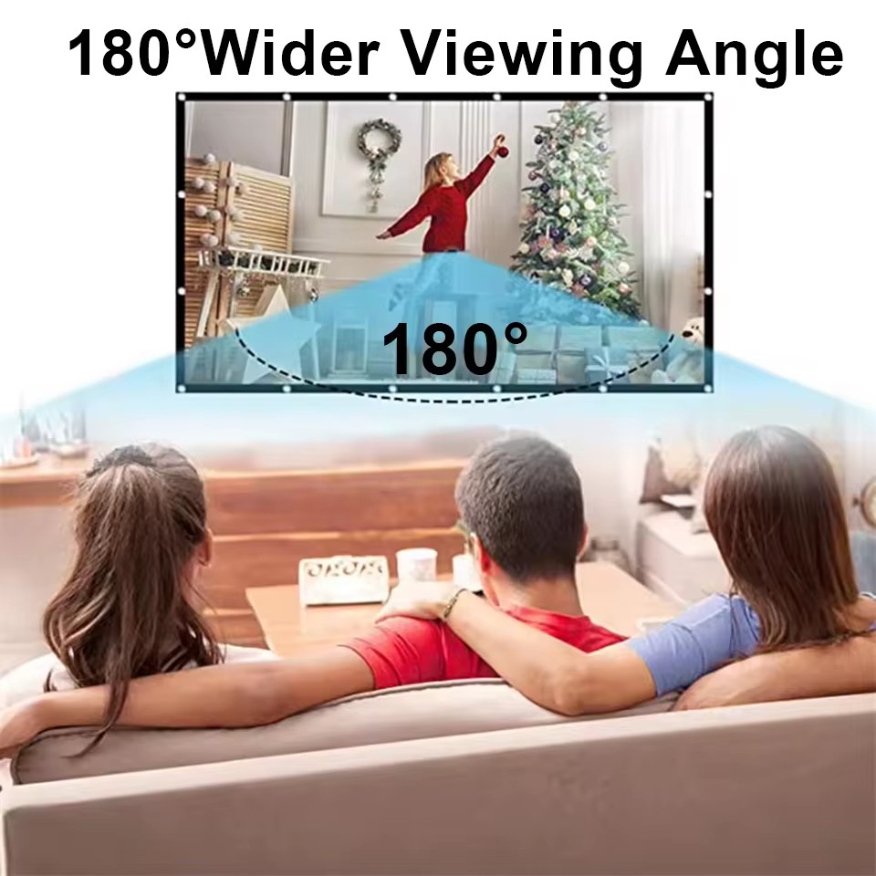 XIAOHUI 60-180インチプロジェクター白スクリーン - Home Cinema Blanc のレビューと価格