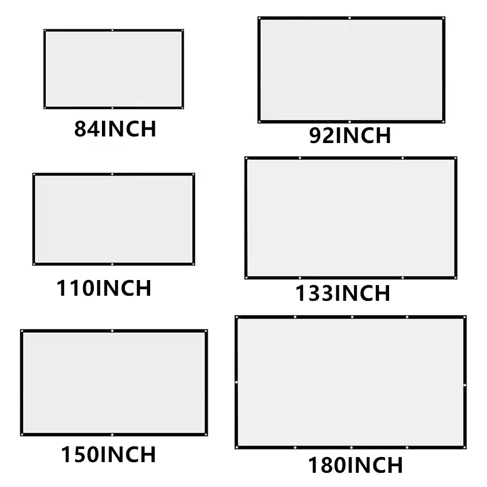 XIAOHUI 60-180インチプロジェクター白スクリーン - Home Cinema Blanc のレビューと価格