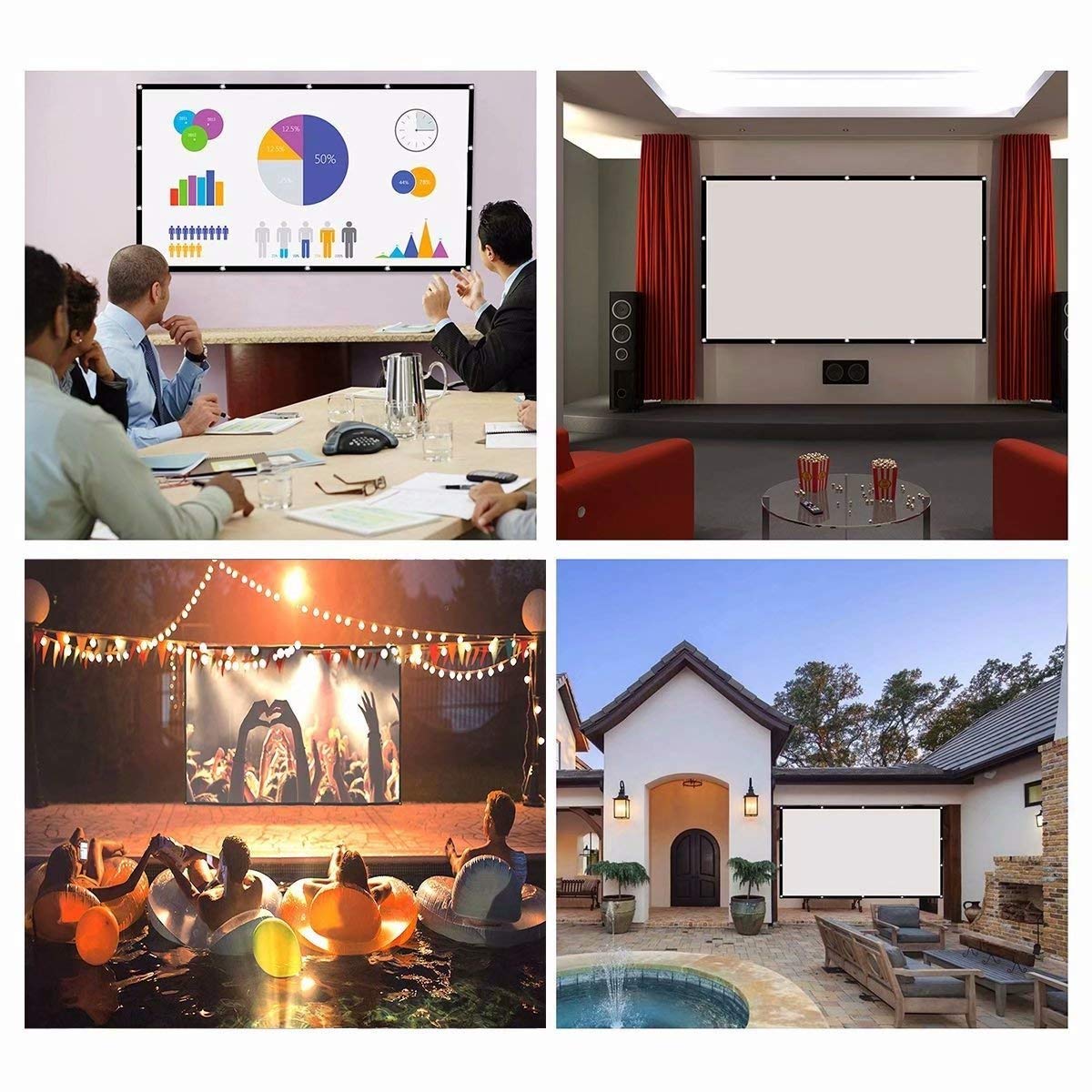 60 84 100 120 150 インチプロジェクタースク - Home Cinema Blanc のレビューと価格