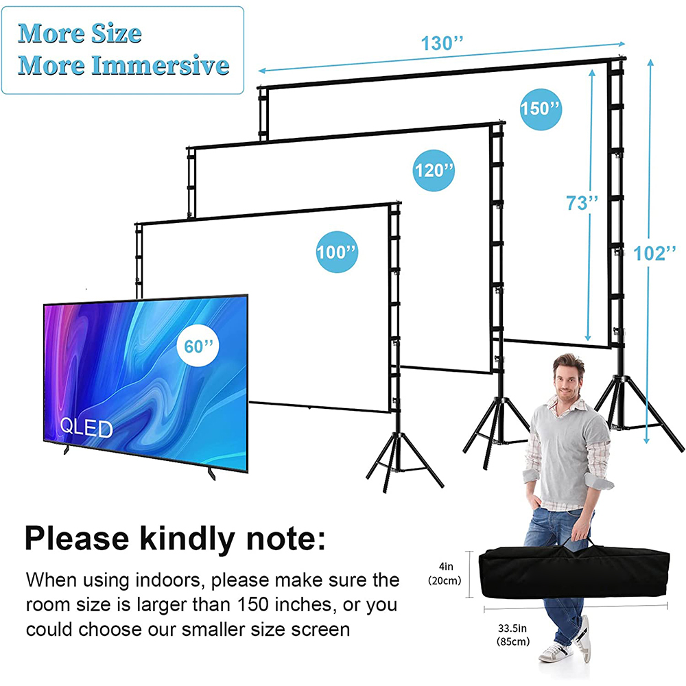 VEIDADZ プロジェクター スクリーン スタンド付き ホ - Home Cinema Blanc のレビューと価格