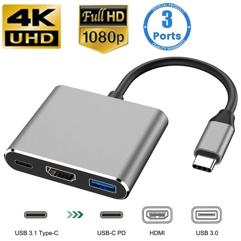 USB C ハブ 3in1 タイプ C 3.0 to HDM - Home Cinema Usb のレビューと価格