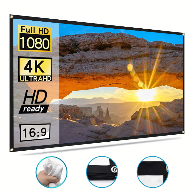 簡単折りたたみ投影スクリーン 60-150 インチ簡単テント - Home Cinema Blanc のレビューと価格