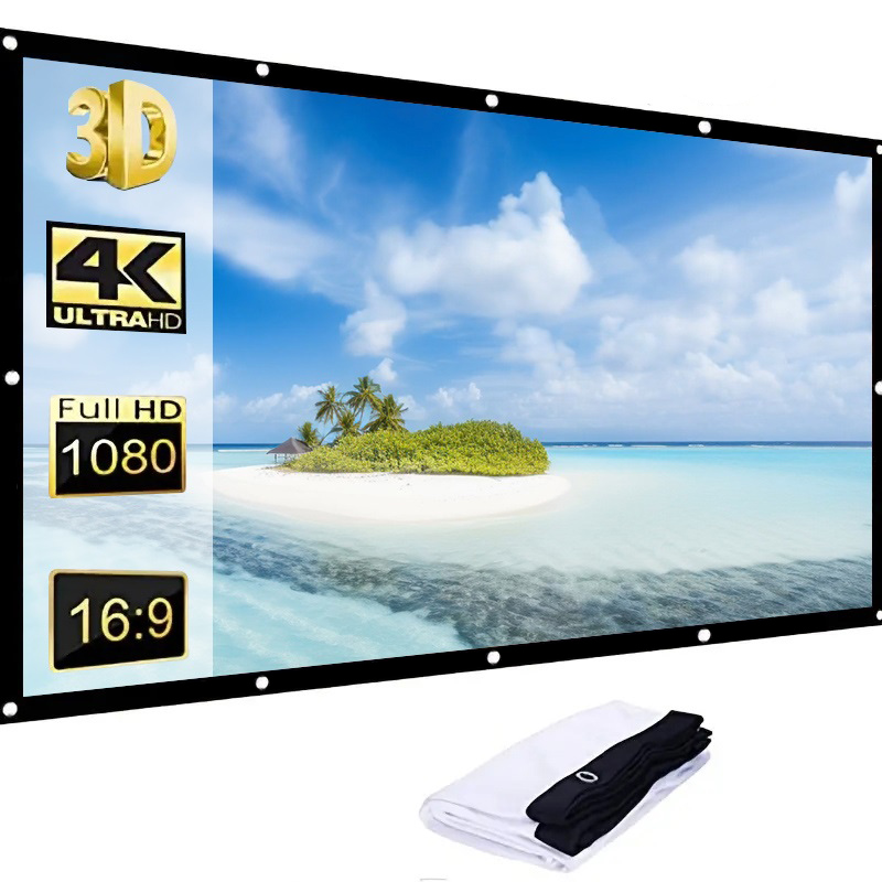簡単折りたたみ投影スクリーン 60-150 インチ簡単テント - Home Cinema Blanc のレビューと価格