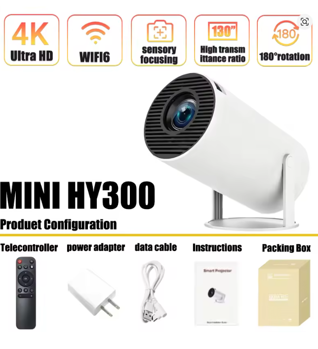 ミニHY300ポータブルプロジェクター Android 11 - Video Home Cinema のレビューと価格