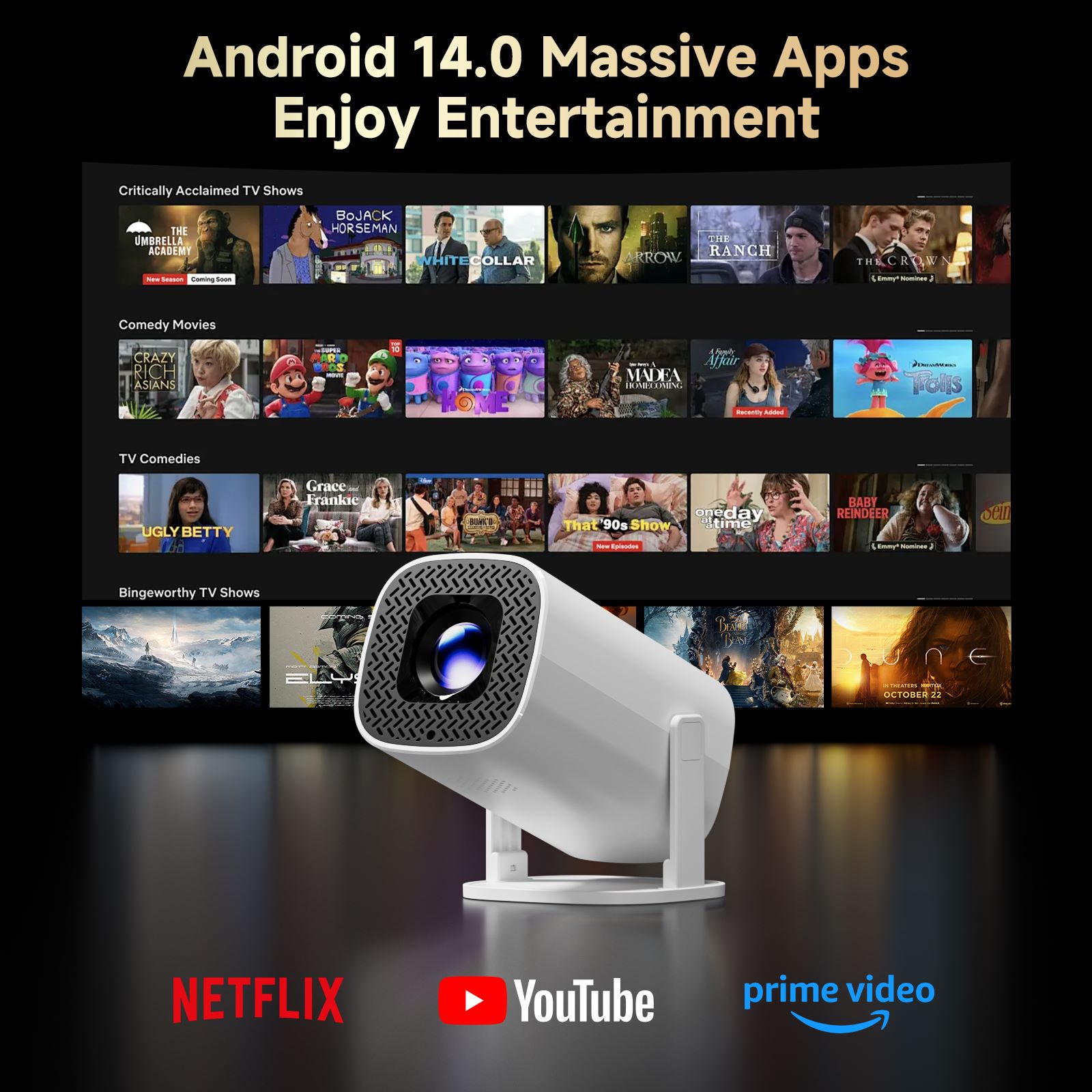 P30 PROスマートミニプロジェクター Android 1 - Video Home Cinema のレビューと価格